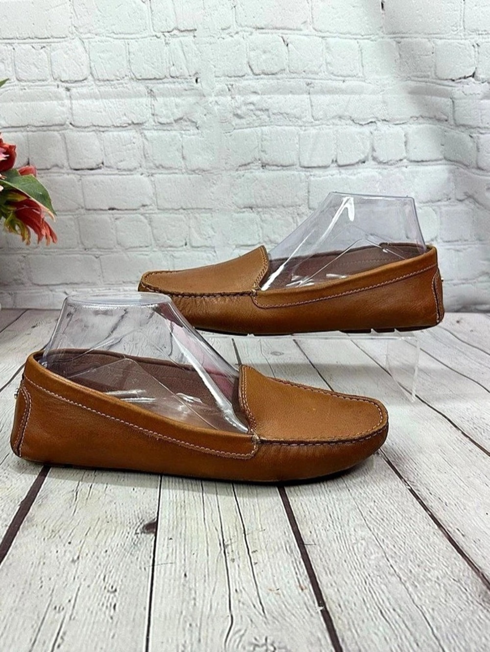 antonio melani Colbert brown Leather Loafers women 9.5 minimalist comfort
